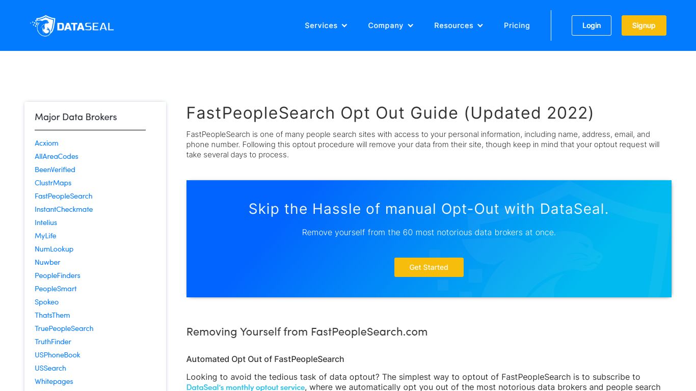 FastPeopleSearch Opt Out Guide (Updated 2022) - DataSeal